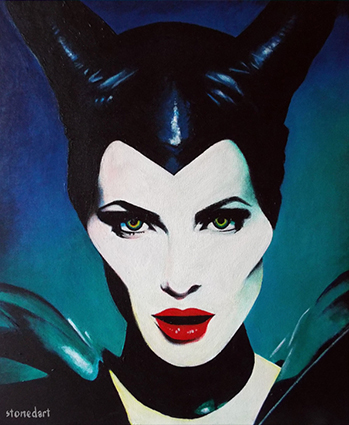 Maleficent Angelina Jolie painting art