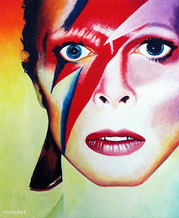 David Bowie Ziggy Stardust Aladdin Sane painting art
