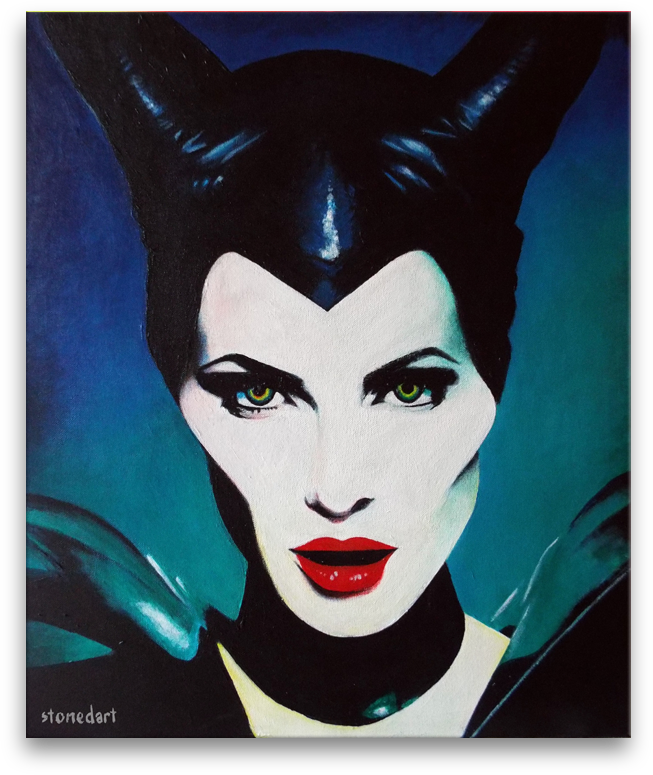Maleficent Angelina Jolie original painting art