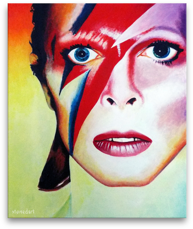 Bowie Ziggy Stardust 'Aladdin Sane' original painting art
