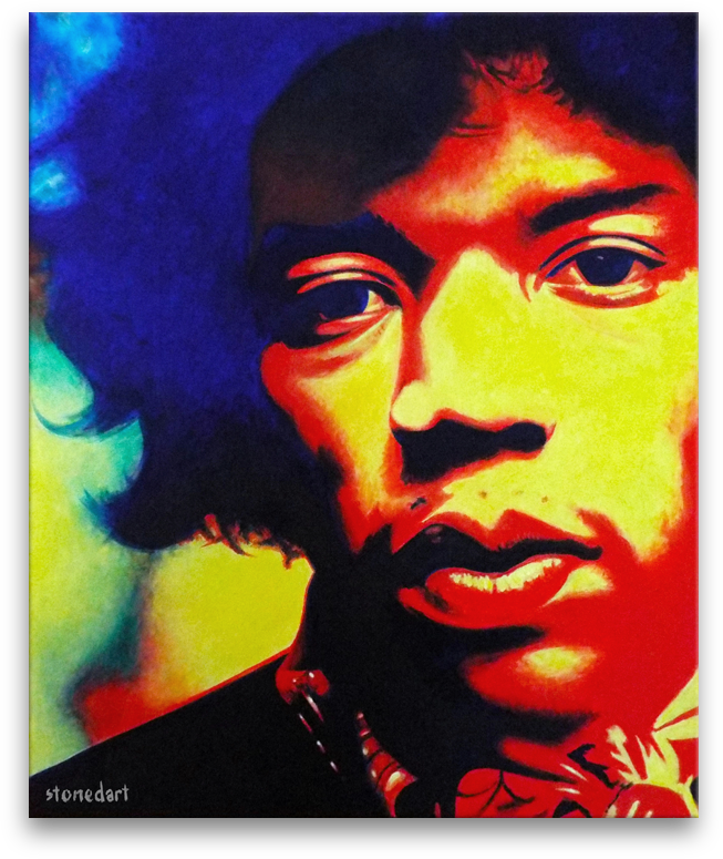 Jimi Hendrix Voodoo Chile original painting art