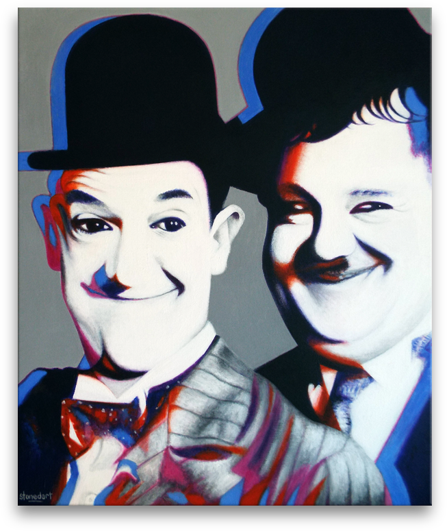 Laurel & Hardy original painting art