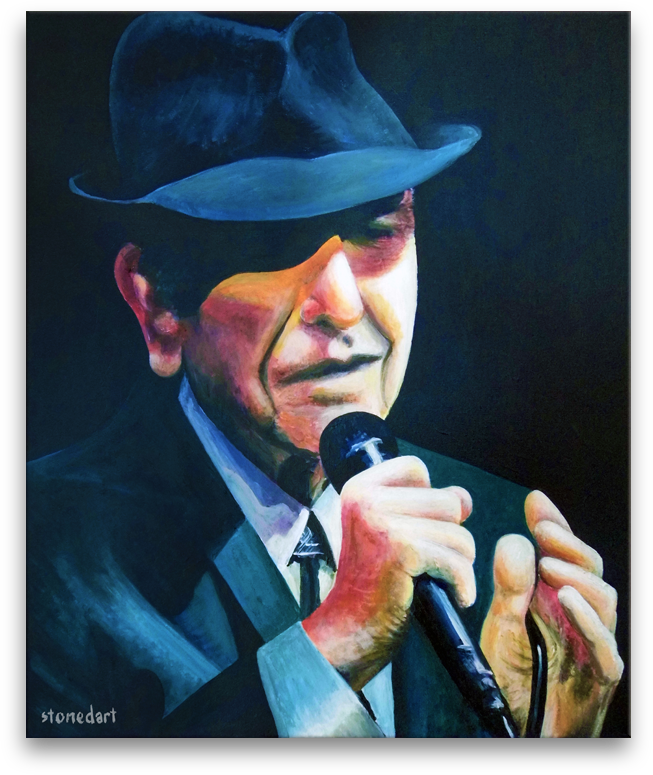 Leonard Cohen original painting art